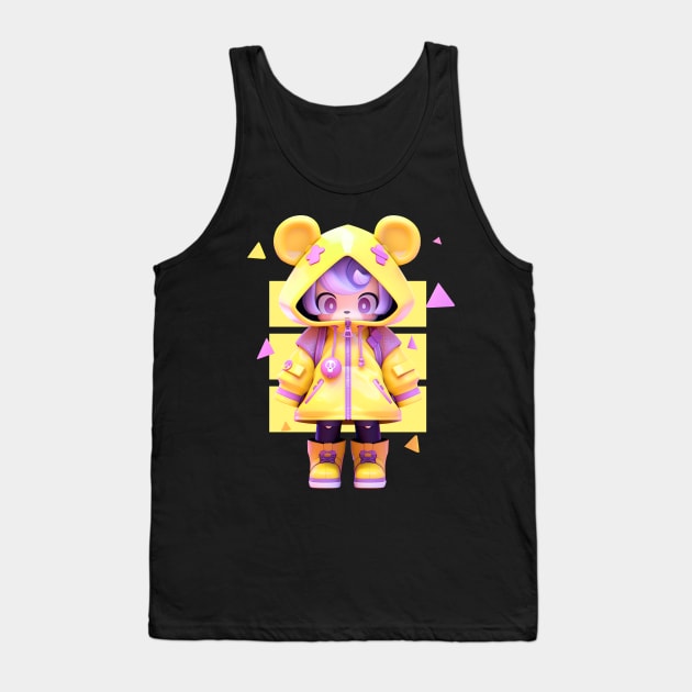 AKBLM - LITTLE CUNFUZZLED KUMIKO | KAWAII 3D ANIME CHARACTER Tank Top by AKBLM